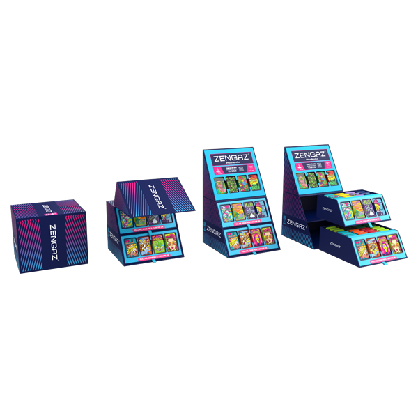 Zengaz Cube ZL-30 Chip Set (UK-S4) - Jet Flame Lighters Bundle + 48 Lighters with Cube display stand