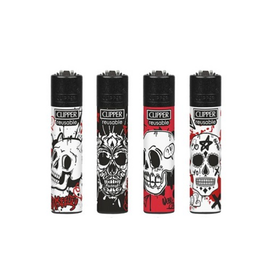 40 Clipper CP11RH Classic Graffiti Skulls Flint Lighters - CL3C1626