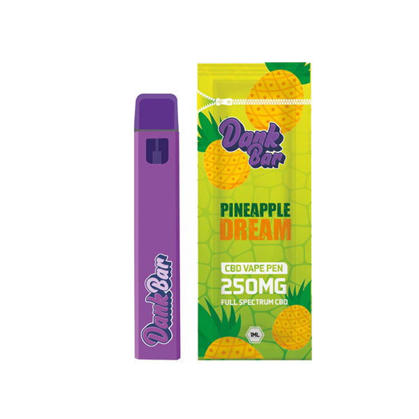 Dank Bar 250mg Full Spectrum CBD Vape Disposable by Purple Dank - 12 flavours (BUY 1 GET 1 FREE)