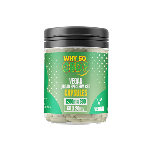 Why So CBD? 1200mg Broad Spectrum CBD Vegan Capsules - 60 Caps